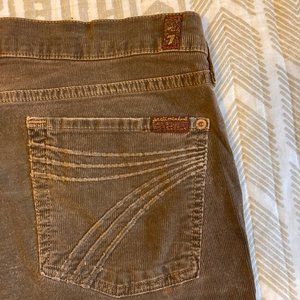 Brown corduroy 7 for all mankind flare leg pants - size 31